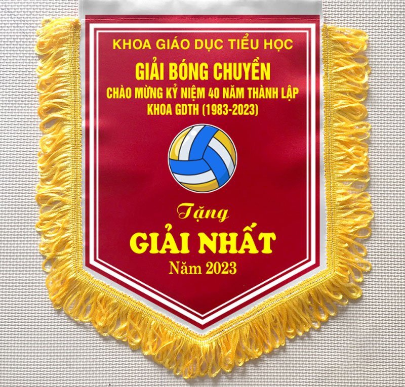 Mẫu cờ lưu niệm bóng chuyền cho giải đấu và hội thao