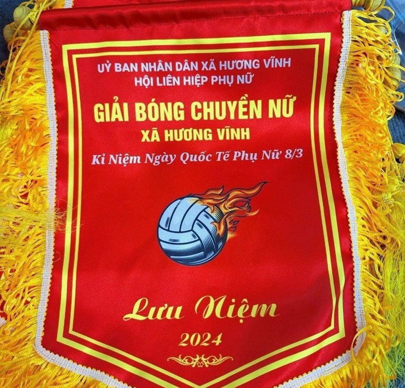 Mẫu cờ lưu niệm bóng chuyền cho giải đấu và hội thao