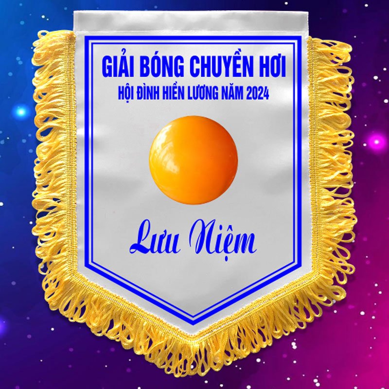 Mẫu cờ lưu niệm bóng chuyền cho giải đấu và hội thao